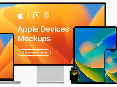 12 Apple Devices Mockups - 2023 apple apple devices figma iphone iphone 14 iphone 14 pro iphone mockup laptop macbook mockup mobile mock up mockup phone psd tablet ui