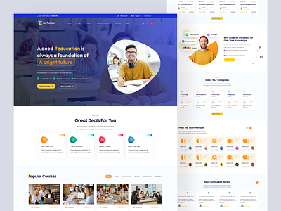 Edu Future - Online Course Web UI branding clean design course app design e learning education homepage illustration landing page learning app logo minimal mobile online school ui uiux ux web ui website