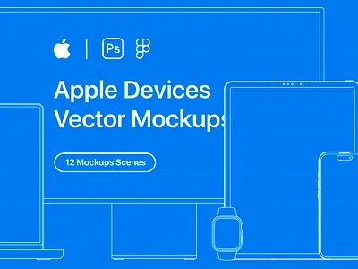 12 Apple Devices Outline & Fill Mockups - 2023 apple devices vector computer customizable device figma fill laptop mock up mockup outline outline apple devices phone psd tablet ui vector vector apple devices