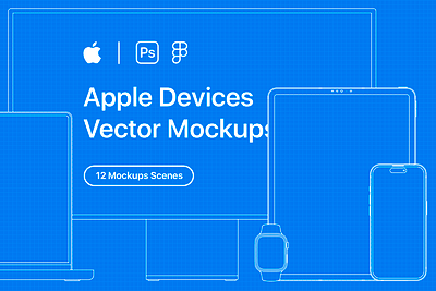 12 Apple Devices Outline & Fill Mockups - 2023 apple devices vector computer customizable device figma fill laptop mock up mockup outline outline apple devices phone psd tablet ui vector vector apple devices