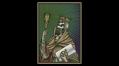 KING (For Sale) artwork darkart dotwork drawing illustration macabre
