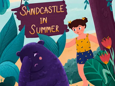 Sandcastle in Summer - Picture story beach character design children book illustration childrens illustration forest friends friendship illustration kids illustration monster picture book picture story
