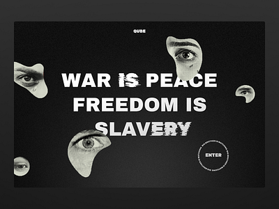 1984 Inspired Main Screen 1984 dark orwell revolution ui userinterface ux webdesign website