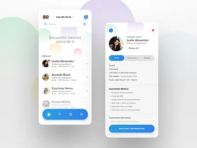 NannyMe app app dailycare kids nanny phone ui