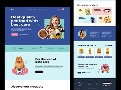 Pet Care Landing Page clean design ecommerce landing page minimal minimal clean new trend pet pet 2023 pet care pet food pet health pet landing page pet store pets popular ui veterinary visual webdesign website