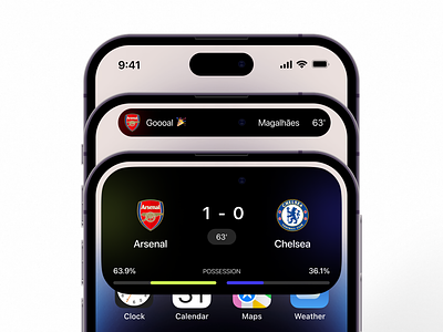 Dynamic Island Soccer Scores animation application dynamicisland football goal interaction ios iphone notification soccer ui ux