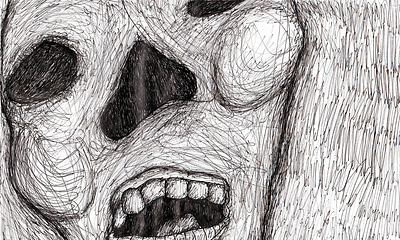 agony agony black and white face grunge illustration ink drawing monochrome neocubism pain pen screaming