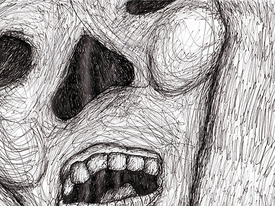 agony agony black and white face grunge illustration ink drawing monochrome neocubism pain pen screaming