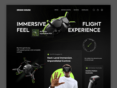 Quadcopter Landing Page Concept concept design dji drone drones fly graphicdesign interface landing landing page page platform product page quadcopter ui uiux ux web web design website