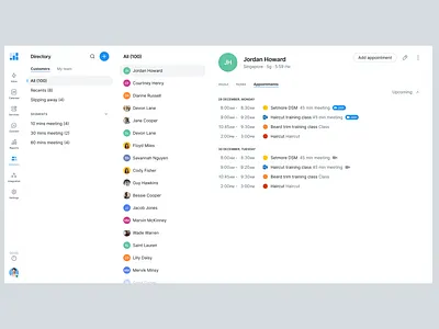 Directory app design product design typography ui ux