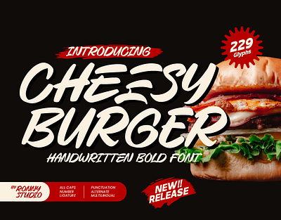 Cheesy Burger - Bold Handwritten Font for Food Branding branding font poster font