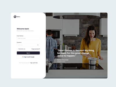 Wellin Login Screen Design #3 design login signin ui ux uidesign uiux webdesign website