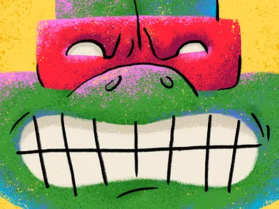 TMNT Raph Detail black blue green grunge illustration photoshop pink raph raphael red teenage mutant ninja turles texture tmnt turtle yellow