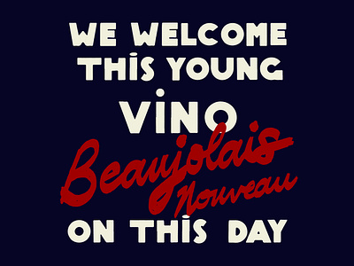 Welcome the Vino lettering type typography