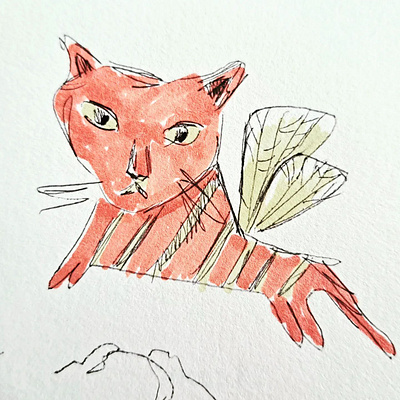 Catterfly analog animal cat childrens books creature fantastic fantasy fly funny grumpy imaginary imagination kitten kitty sad sweet unique wings