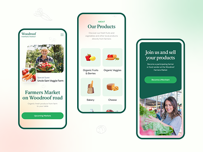 Adaptive Landing Page for Farmers Market design farmers market figma food food market goods graphic design green hero hero heading illustration inspiration join us landing page products webdesign