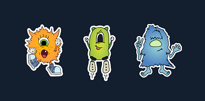 Baby Monsters sticker set illustration sticker vector