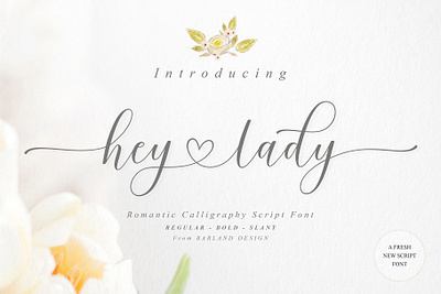 Font Hey Lady Script retro script wedding