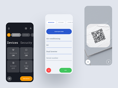 Smart home app app clean connect design device flat interface mobile scaner smart home smarthome ui ux