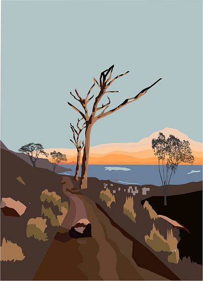 Cape Town-Signal Hill branding cape town design graphic design illustration lanscape ocean south africa tree vector