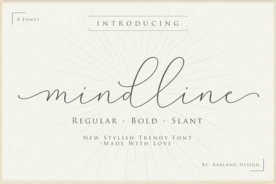 Font Mindline Script retro script wedding
