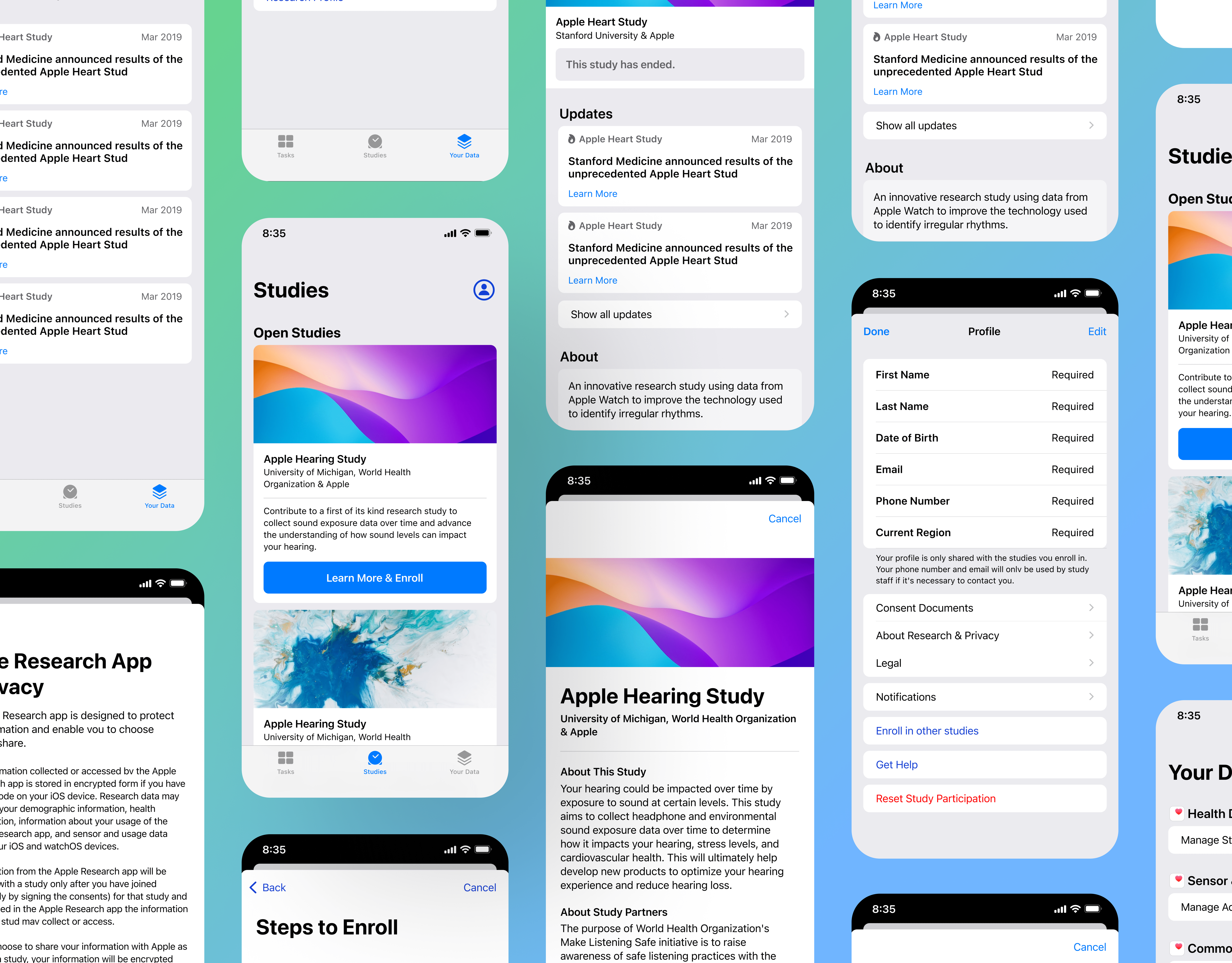 Apple Research Mobile App branding design figma graphic design illustration ios logo portfolio ui ux vector