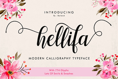 Font Hellifa Script pretty script wedding