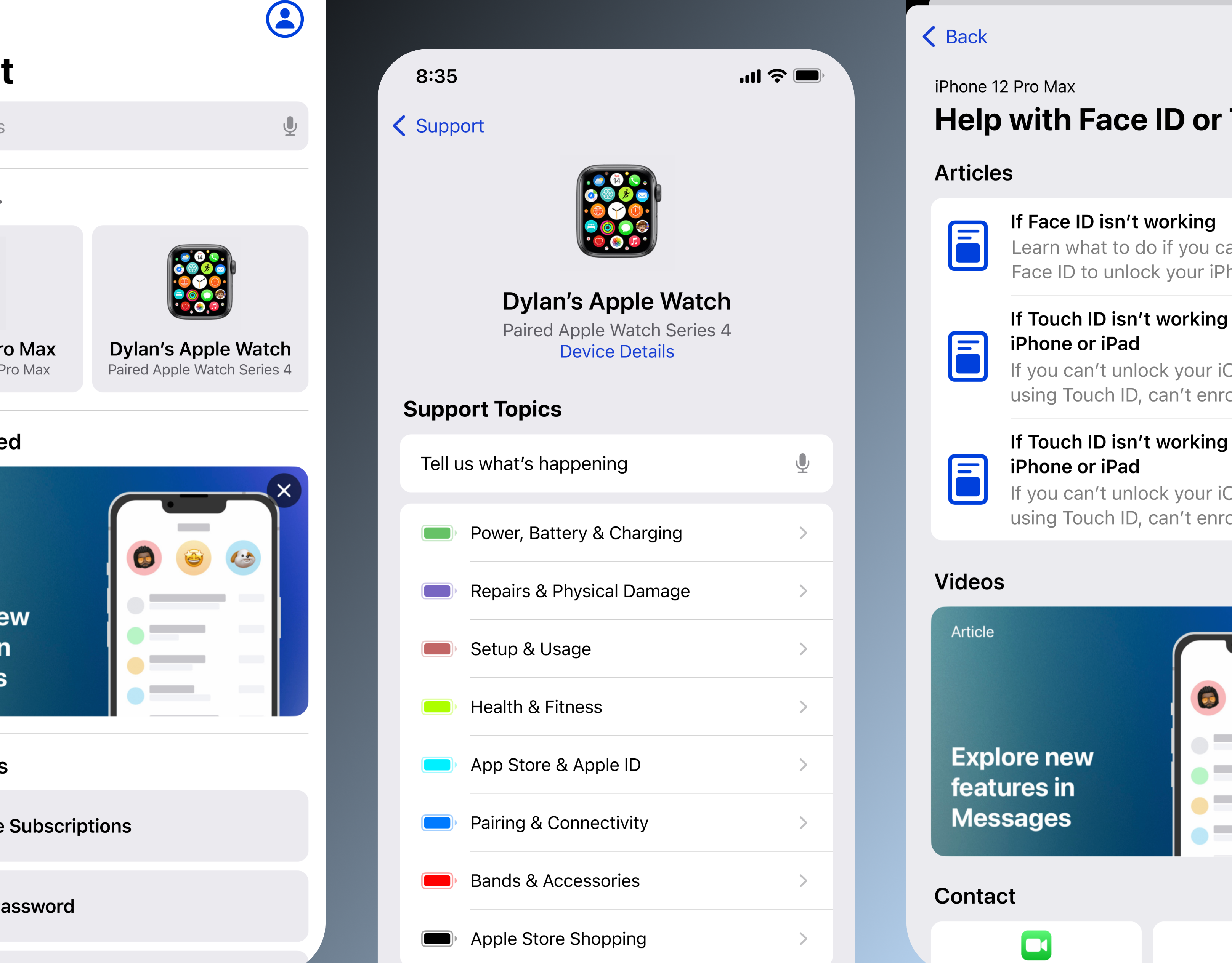 Apple Support Mobile App apple branding design figma graphic design illustration ios logo portfolio ui ux vector
