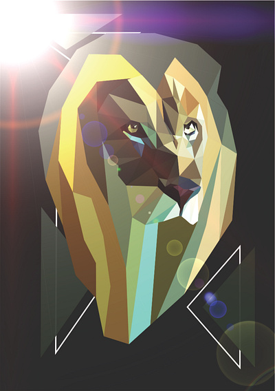 The lion africa branding design graphic design illustration lanscape lion south africa triangles vector wildlife