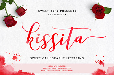 Font Kissita Script retro script wedding