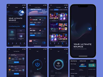 Betting app app bet betting brutalism brutalist connection design mobile app mobile app design platform ui uiux uiuxdesign ux design vpn vpn app