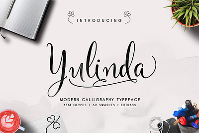 Font Yulinda Script retro