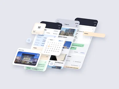 Ctor UI Mobile Elements app calendar construction design figma mobile mobileapp platform ui uiux ux