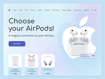 Airpods design ui ux web design website