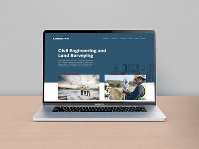 Lodestar Engineering brand strategy branding construction engineering laptop mockup responsive survey ux wesbite
