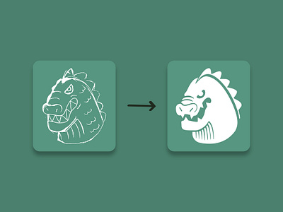 GODZILLA : Sketch to Design brand branding design graphic design illustration lezard logo monster reptile sketch typography ui ux vector