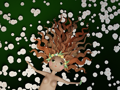 Dreamer 3d 3d illustration blender blender 3d character curly hear design flowers girl human illustration inspiration meditation nature psychology redhead weekend woman yoga