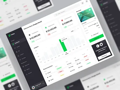 Fulus - Finance Dashboard analytics banking bill branding card chart clean cta dashboard design finance flat logo minimal money transaction transfer ui user interface ux