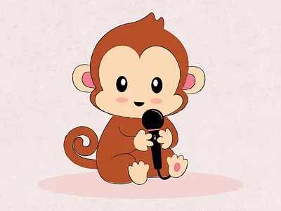 Hi! I'm a cute monkey design graphic design illustration vector