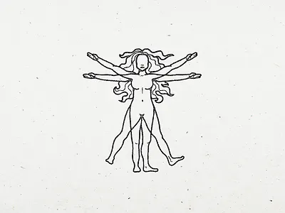 The Vitruvian Woman icon illustration symmetry witch woman