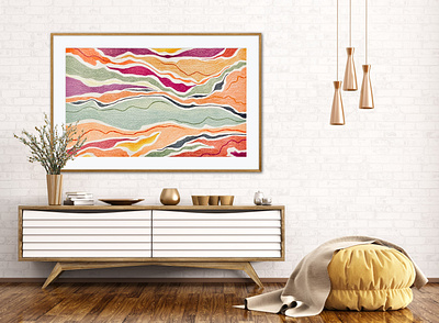 Golden Hour abstract earth illustration landscape painting watercolour