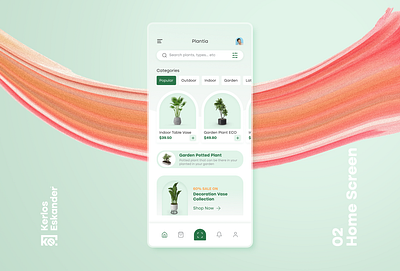 Plantia Mobile App Home Screen app design home mobile screen ui ux uiux