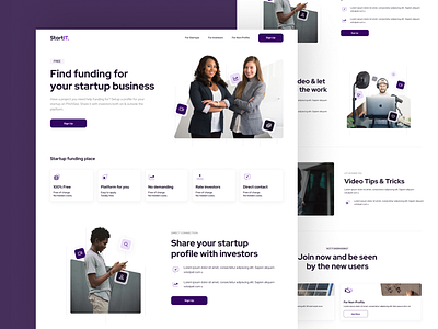 Startup Landingpage design landing page startup trend ui uidesign ux uxdesign