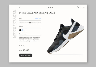 Shoe E-commerce Product Detail design figma ui ux website