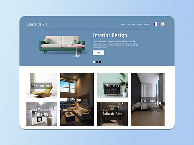 Site E-commerce, Intérieur Design graphic design interface design land page ui ux