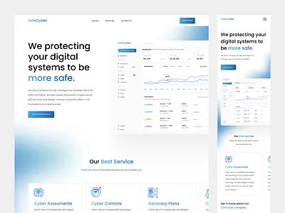 SafeCyber Website - Untilted UI bussiness clean colorfull cyber cybersecuritty design gradient landing page landingpage minimalist ui website website design