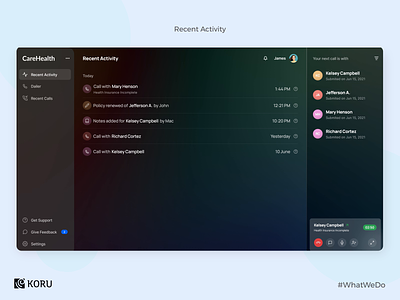 Healthcare Insurance Dialler UI Interface customer service customer service ux dashboard dashboard design design enterprise ux health insurance health insurance ux healthcare ux illustration interaction ui ux user experience ux ux design uxdesign