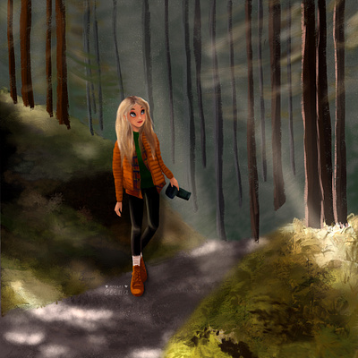 Girl in the Forest design illustration дизайн персонажа книжная иллюстрация растр цифровая иллюстрация
