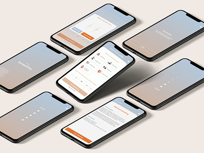 Breathe App design interface mobile product design ui ux