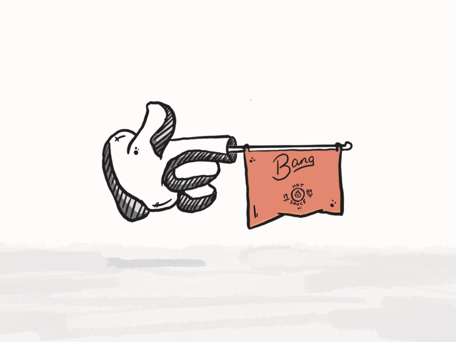 Hot sauce with a kick 🔥 animation branding character design finger flag hot sauce illustration ink kicknrocks logo minneapolis procreate texture